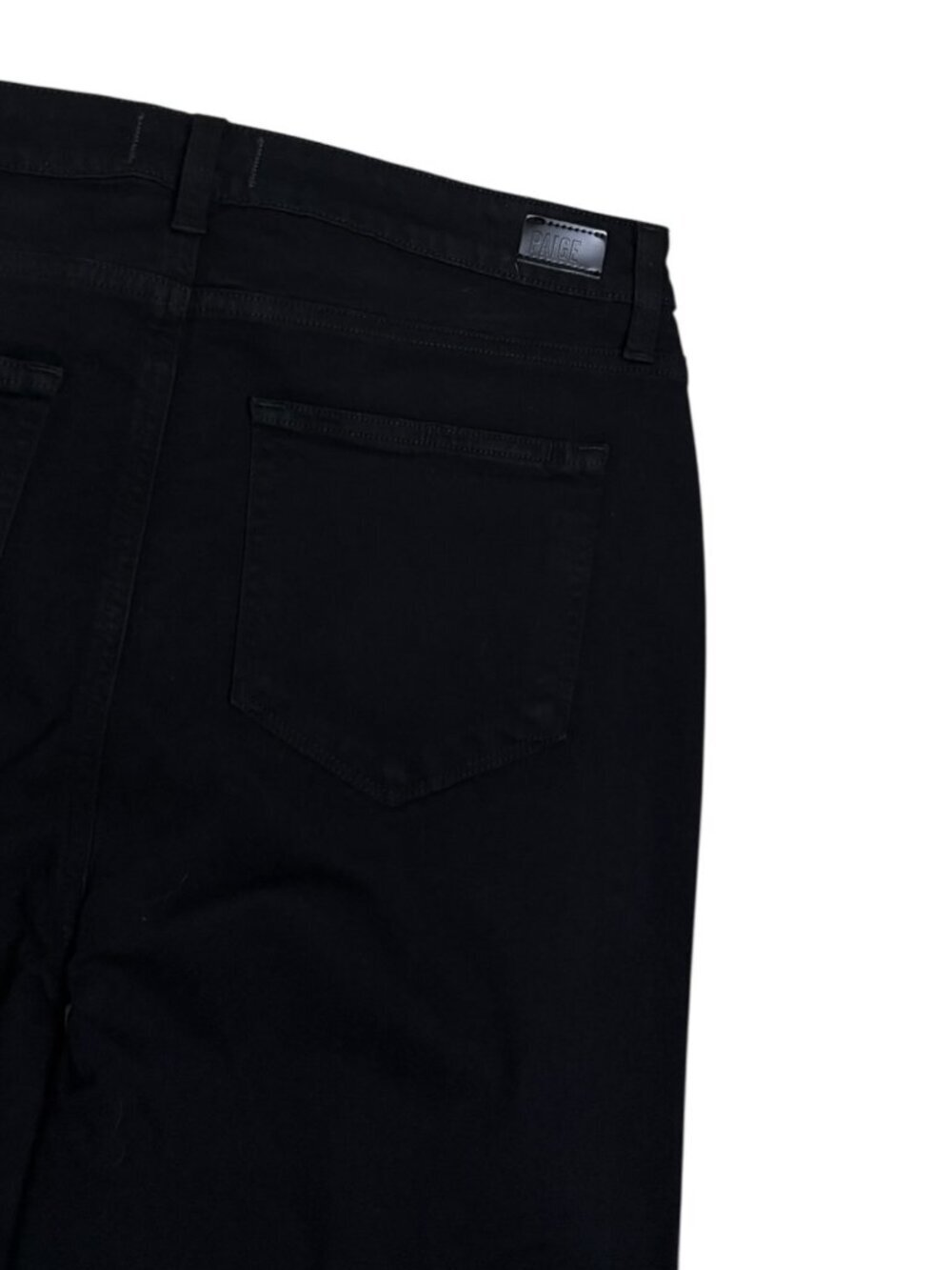 PAIGE Flared GENEVIEVE Black Denim Luxury Designer Pants Jeans Womens 34x36 - Picture 5 of 7